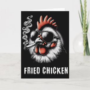 Tarjeta Pollos Fritos Sungles Fumando Marihuana Divertida