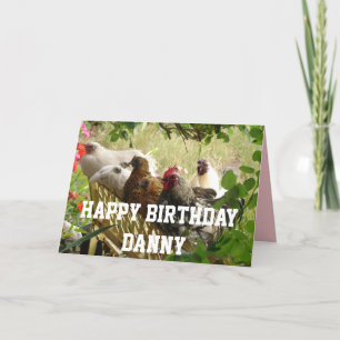 Tarjeta Pollos gallos felices cumpleaños de todos nosotros