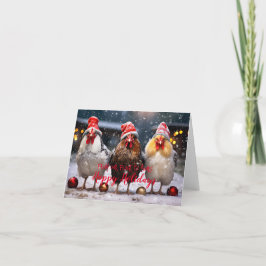 Tarjeta Pollos traseros Navidades Felices Festividades Gra