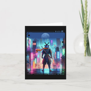 Tarjeta Polo Eléctrico De Ninja Samurai En Ciclo Retro Jap