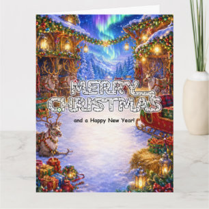 Tarjeta Polo Norte Feliz Navidad
