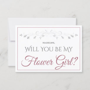 Tarjeta Polvoriento Rosa sobre elegancia blanca sé mi cart