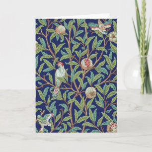 Tarjeta Pomegranato y pequeño pájaro, William Morris