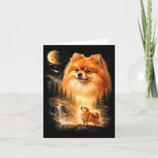 Tarjeta Pomerania Aullando a La Luna Vintage Místico