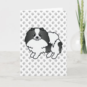 Tarjeta Pomerania negro con manchas de color Perro y patas