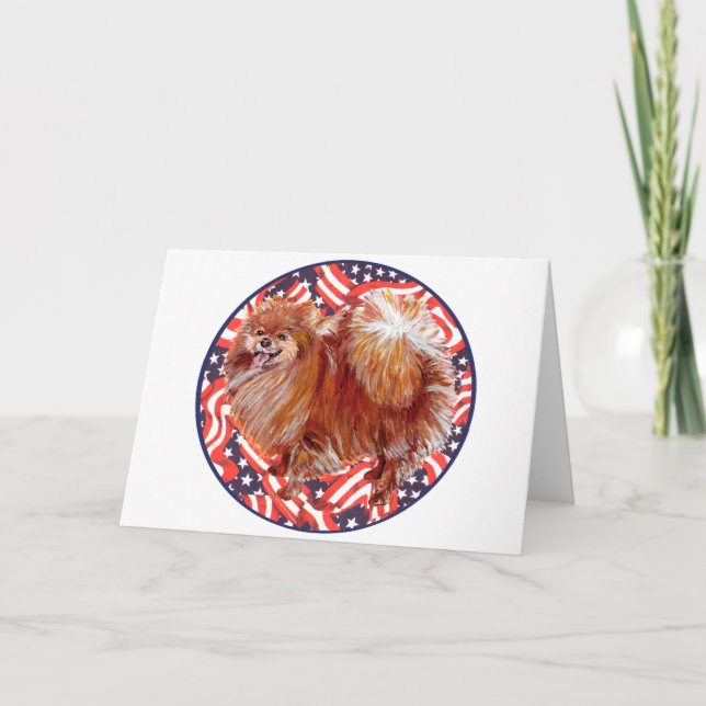 Tarjeta Pomerania Rojo Blanco & Azul (Anverso)