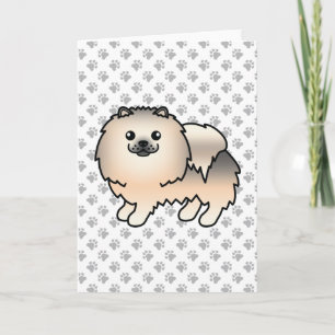 Tarjeta Pomerania Sable Crema Perro De Dibujos Animados Li