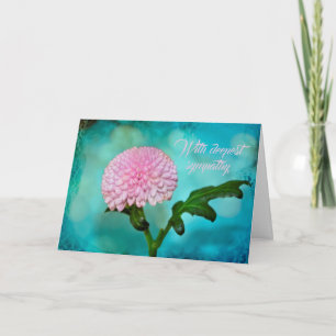 Tarjeta Pompom dahlia - Con más sentido pésame