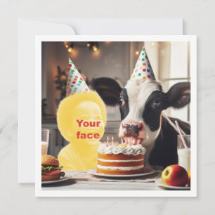 Tarjeta Pon mi cara en la foto, fiesta de cumpleaños de la
