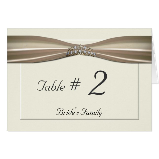 Tarjeta poner crema elegante de la tabla del boda (Anverso (Horizontal))