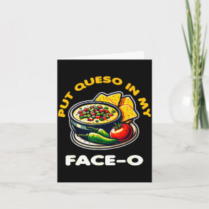 Tarjeta Poner queso en la cara-o comida mexicana divertida