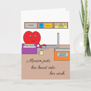 Tarjeta Pones tu corazón en tu trabajo: en blanco