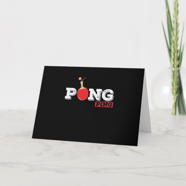 Tarjeta Pong Ping Spieler Tischtenniskelle mit Ball (Anverso)