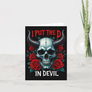 Tarjeta Pongo la D en Devil Skull Roses Halloween Divertid