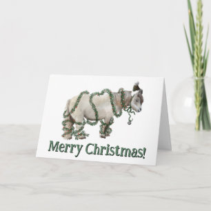 Tarjeta poni de Navidad