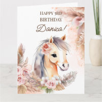 Poniente de caballo con flores de boho pastel