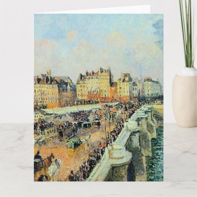 Tarjeta Pont Neuf, Tarde, Sunlight Camille Pissarro (Anverso)