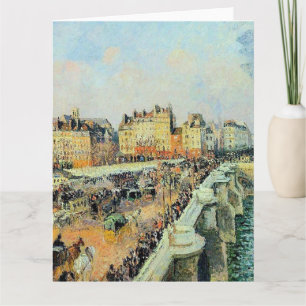 Tarjeta Pont Neuf, Tarde, Sunlight Camille Pissarro