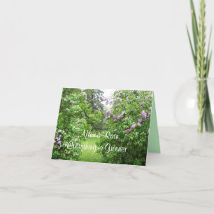Tarjeta Ponte bien Lilac Bushes Lawn Scene