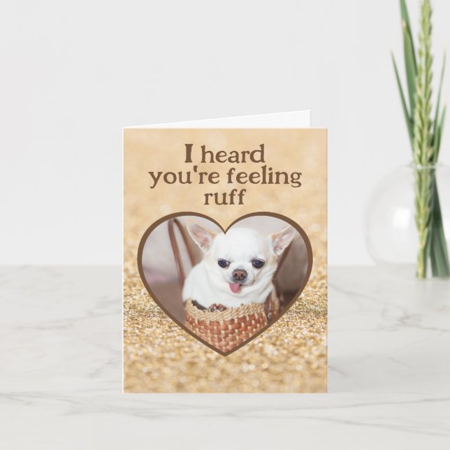Tarjeta Ponte bien lindo perro chihuahua corazón chispa (Anverso)