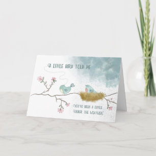 Tarjeta Ponte bien, me dijo un pequeño pájaro bajo el tiem
