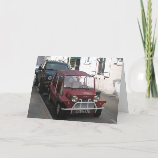 Tarjeta Ponte bien pronto - Auto de emergencia vintage (Anverso)