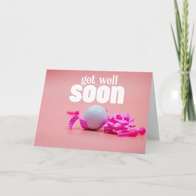 Tarjeta Ponte bien pronto con el balón de golf para una mu (Anverso)