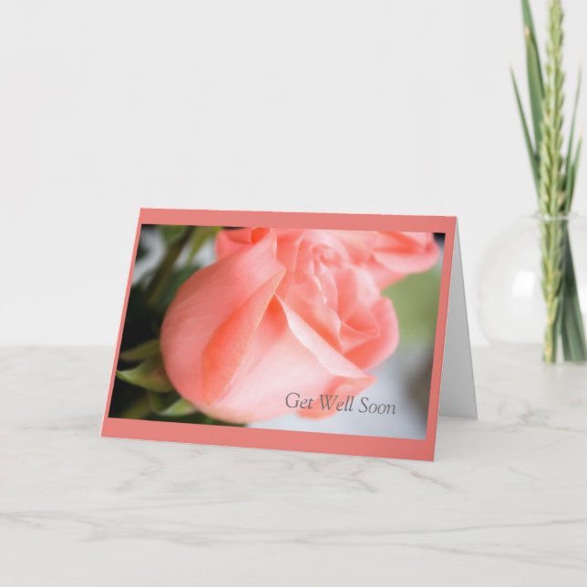 Tarjeta Ponte bien pronto con el diseño Rosa (Anverso)