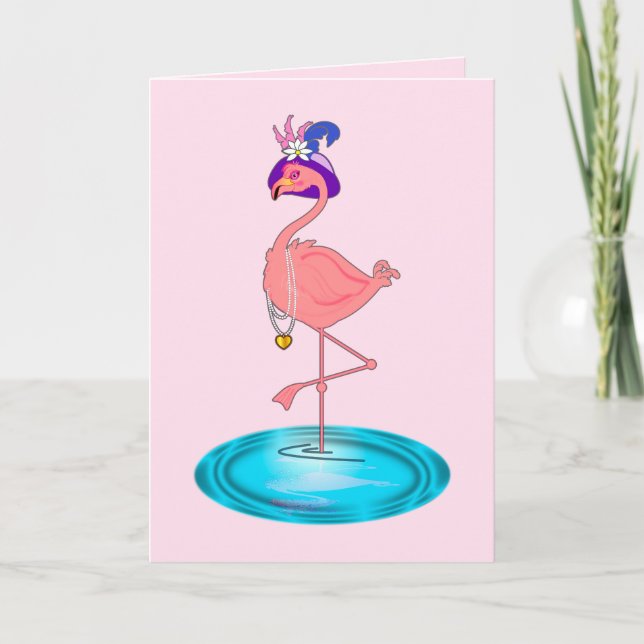 Tarjeta Ponte bien pronto con Flamingo (Anverso)