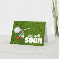 Ponte bien pronto con la pelota de golf en verde p