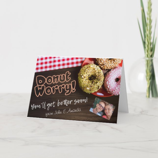 Tarjeta Ponte bien pronto Donut Worry (Anverso)