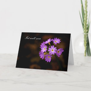 Tarjeta Ponte bien pronto, flor morada