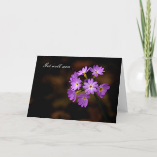 Tarjeta Ponte bien pronto, flor morada
