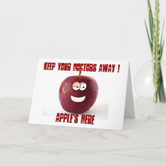 Tarjeta Ponte bien pronto médica de manzanas divertidas