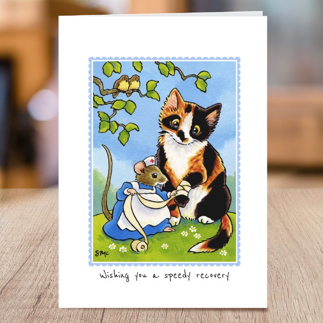 Tarjeta Ponte bien pronto Personalizado del ratón del gato (Subido por el creador)