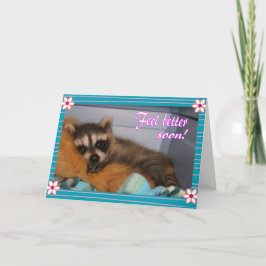 Tarjeta Ponte bien pronto raccoon
