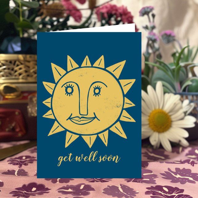 Tarjeta Ponte bien pronto Sunshine Sympathy Care Blue PERS (Get Well Soon Sunshine Blue Custom Greeting Card
)