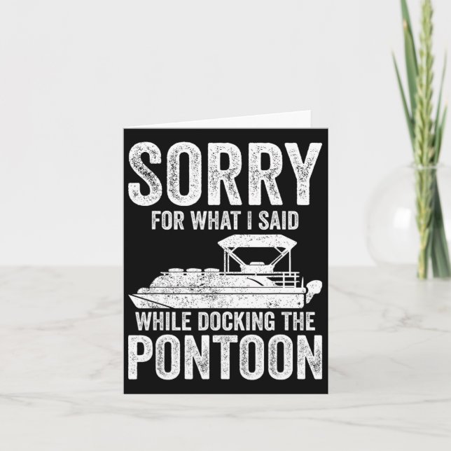 Tarjeta Pontoon Boat Funny Boating Lo Siento Mientras Atra (Anverso)