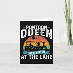Tarjeta Pontoon Queen Funny Boating Lake Pontooning Mujere