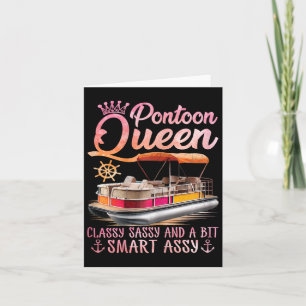 Tarjeta Pontoon Queen Pontoon Bote Fiesta Lago Pontooning