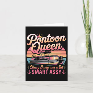 Tarjeta Pontoon Queen Sy Funny Boating Fiesta Tee