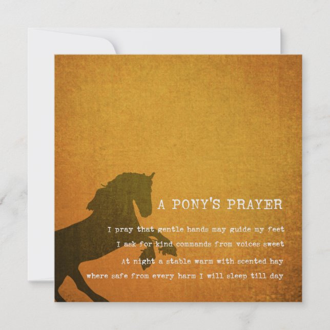 tarjeta PONY PRAYER 5.25 x 5.25 (Anverso)