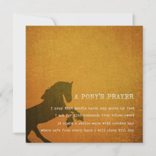 tarjeta PONY PRAYER 5.25 x 5.25
