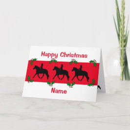 Tarjeta Pony Trotting Silhouette Happy Navidades