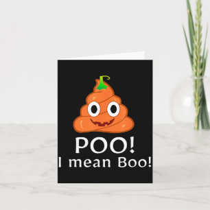 Tarjeta Poo significa emoticono de Boo divertido Halloween