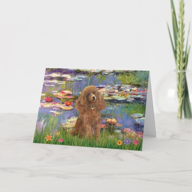 Tarjeta Poodle (Apricot 10) - Lilies 2 (Anverso)