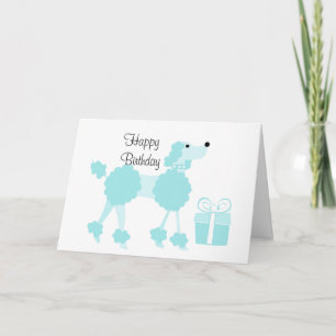 Tarjeta Poodle azul