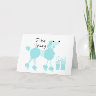 Tarjeta Poodle azul