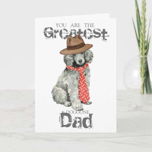 Tarjeta Poodle Dad (Anverso)