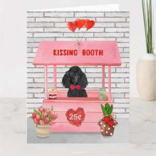 Tarjeta poodle Dog El día de San Valentín Kissing Booth